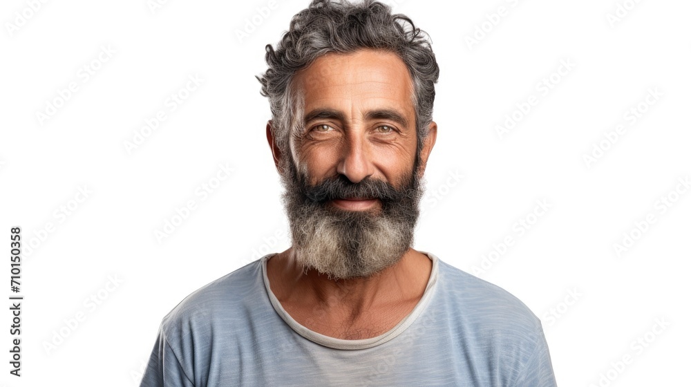 Well groomed bearded man over 45 years old. Beard style for men. Concept for men's mustache and beard hair care. Senior age model men