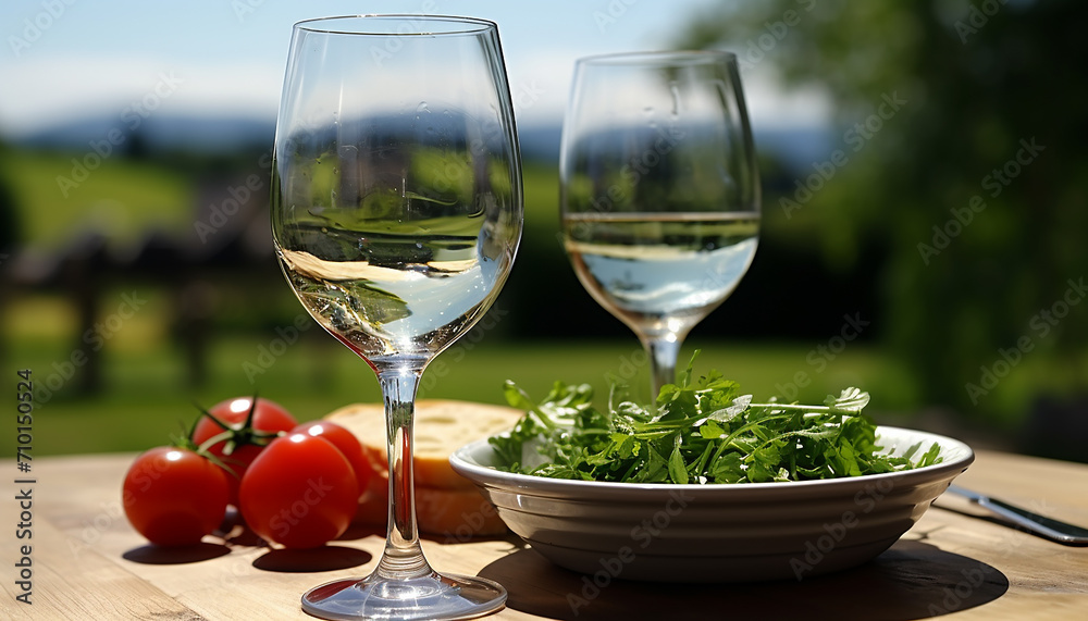 Freshness of summer, wine, food, nature, , generated by AI Freshness of summer, wine, food, nature, , generated by AI