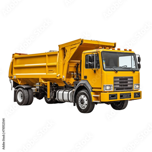 Yellow Dump Truck on White Background