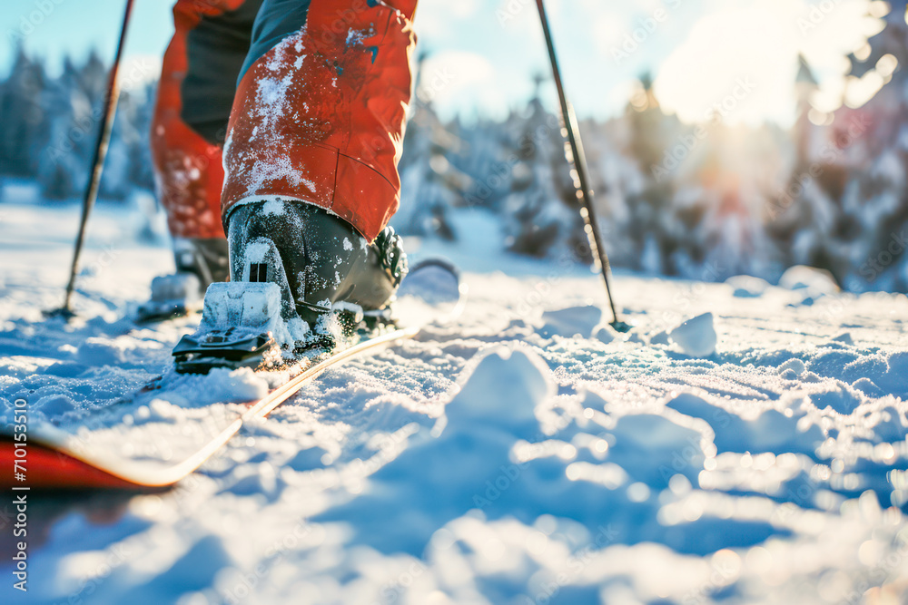 Person skiing in the nature