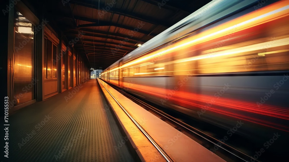 Motion blur train track background 