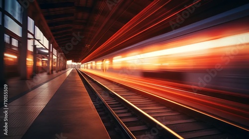 Motion blur train track background 