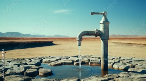Water shortage concept video, water crisis, faucet with no running water. 