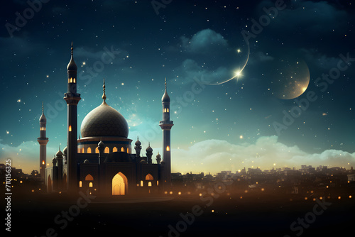  Islamic theme for Ramadan and Eid celebrations as background © muhammad