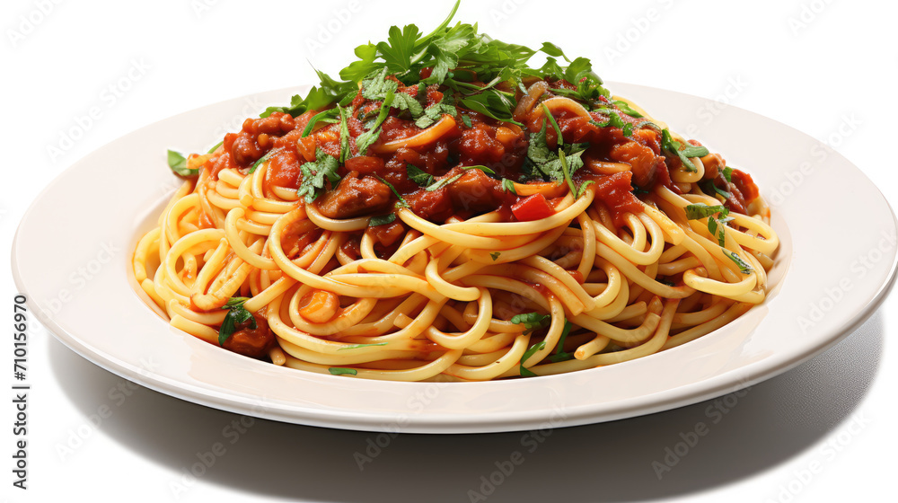 pasta with minced meat and basil