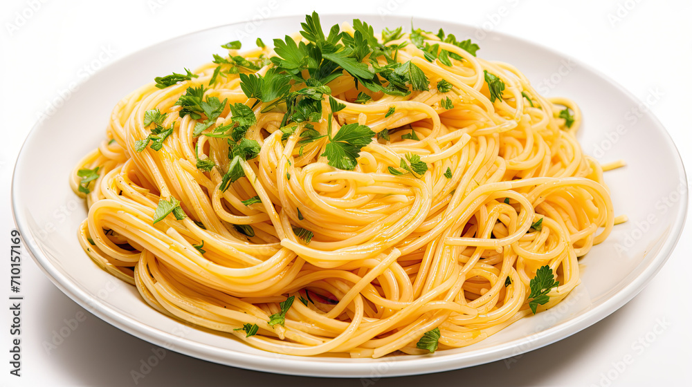 spaghetti on a white background