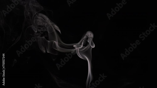 Natural white smoke on a black background