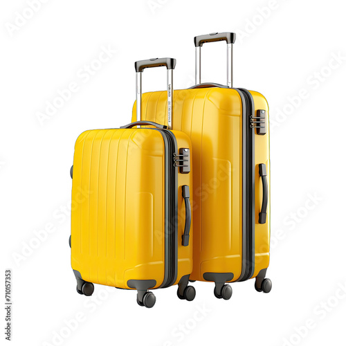 A Set of Matching Luggage.. Isolated on a Transparent Background. Cutout PNG.