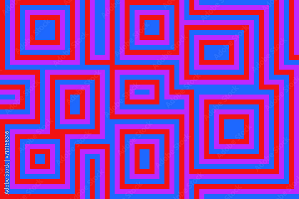 Red, blue, and purple rectangles and lines design background