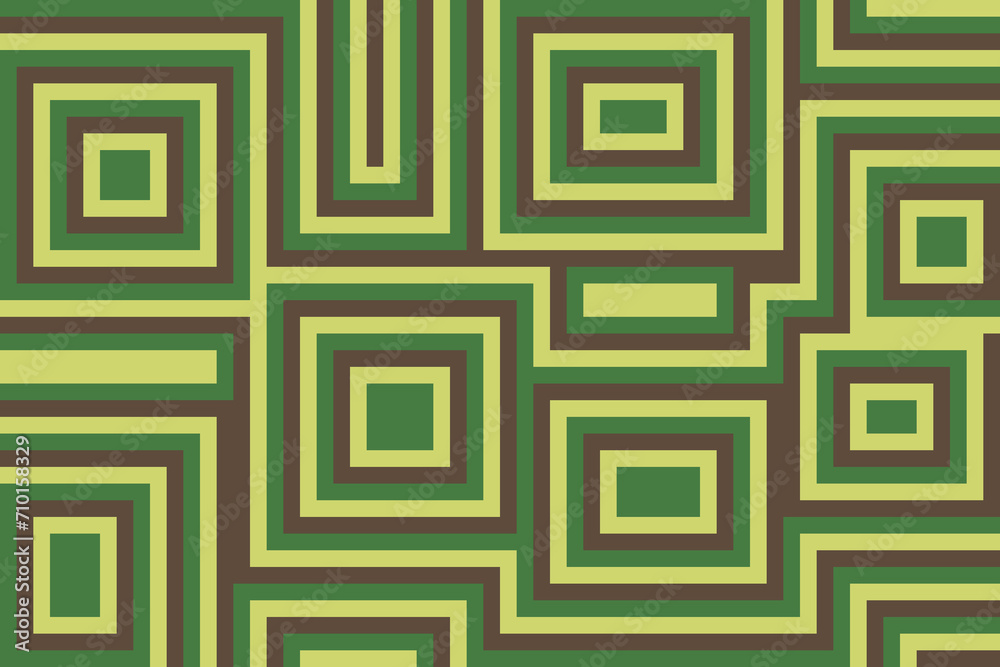 Green, brown, and yellow rectangles and lines design background Green, brown, and yellow rectangles and lines design background