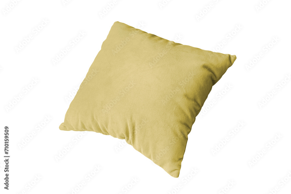 Decorative yellow rectangular pillow for sleeping and resting isolated on white, transparent background, PNG. Cushion for home interior decor, pillowcase mockup, template for design. Decorative yellow rectangular pillow for sleeping and resting isolated on white, transparent background, PNG. Cushion for home interior decor, pillowcase mockup, template for design.