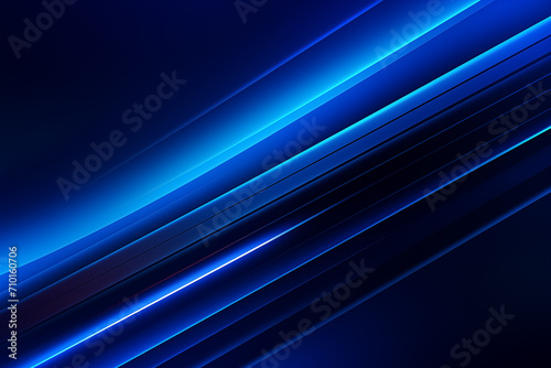 Blue abstract background with blue glowing geometric lines. Modern shiny blue diagonal rounded lines pattern. Futuristic technology concept. Suit for poster, banner, brochure, corporate, website