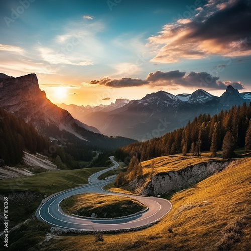 sunset in the mountains