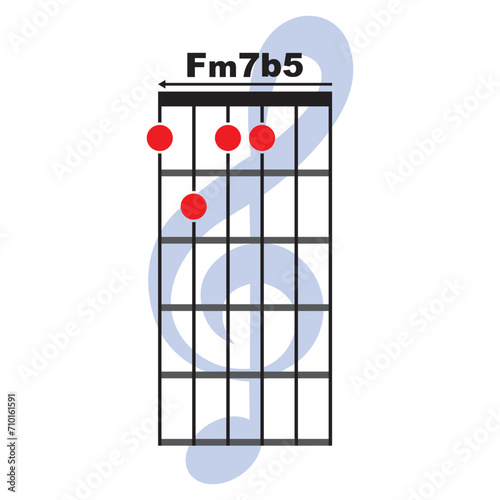 Fm7b5  guitar chord icon