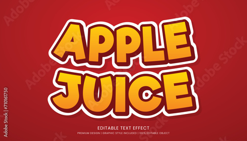 apple juice editable 3d text effect template bold typography and abstract style drinks logo and brand
