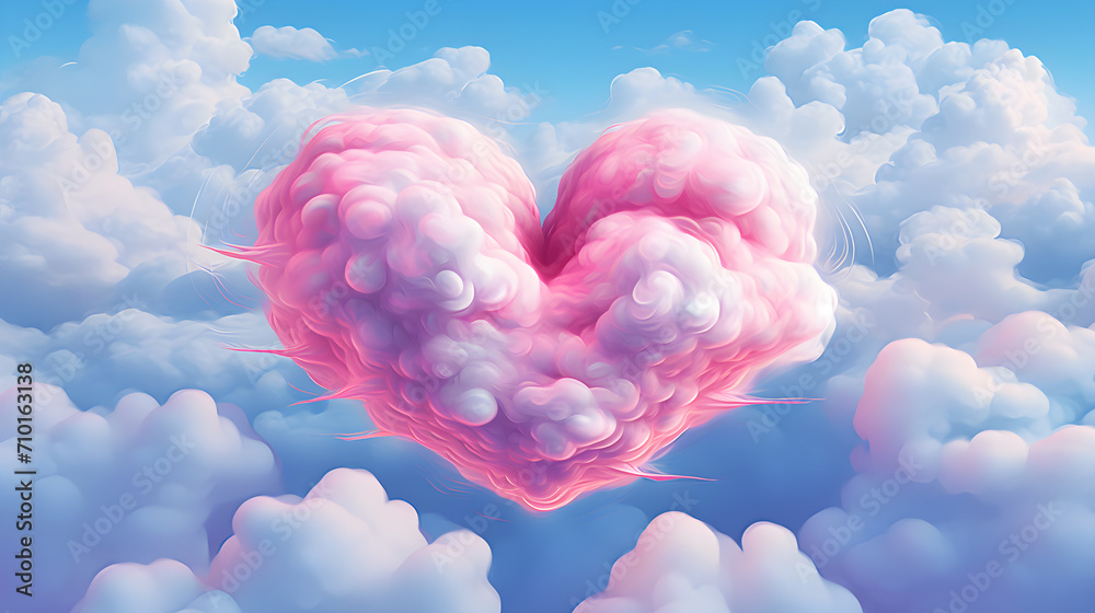 Love is in the Air - Heart-shaped Balloons Soaring in Sky. A ...