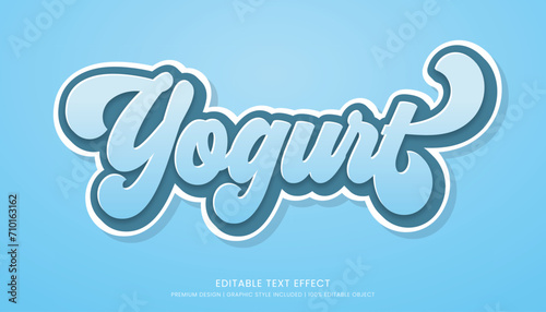 yogurt editable 3d text effect template bold typography and abstract style drinks logo and brand