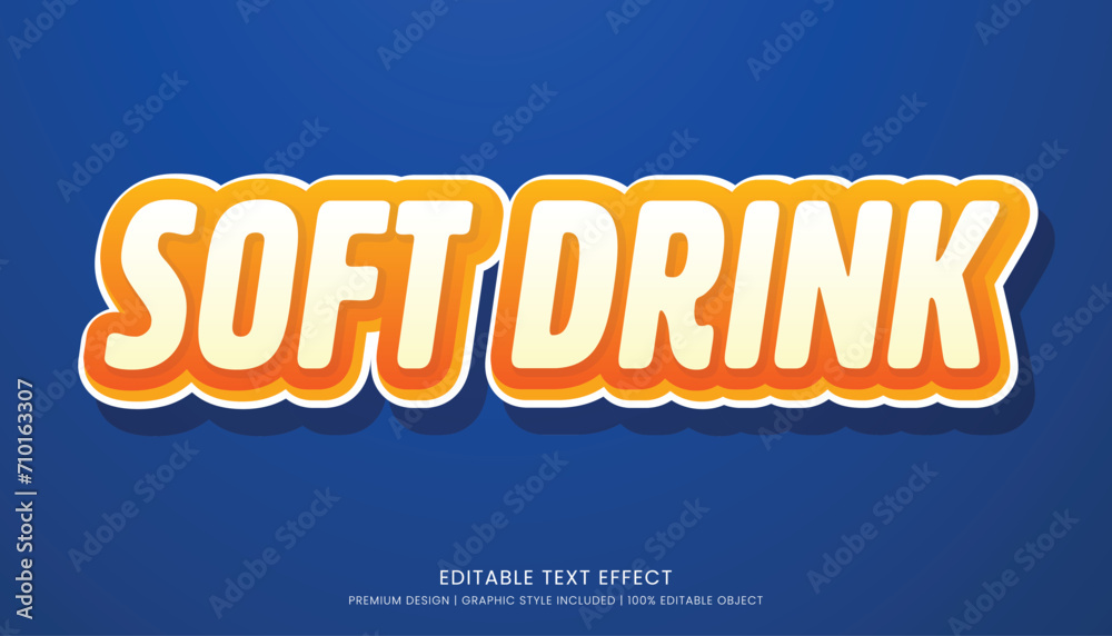 soft drink editable 3d text effect template bold typography and abstract style drinks logo and brand