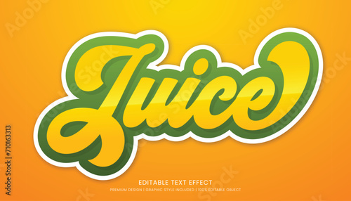 juice editable 3d text effect template bold typography and abstract style drinks logo and brand