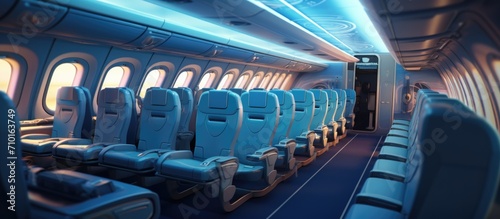 Airplane coach interior