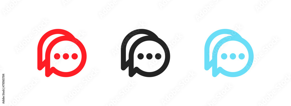 Speech bubbles icons. Flat, color, set of message buttons, message bubble buttons icons. Vector icons Speech bubbles icons. Flat, color, set of message buttons, message bubble buttons icons. Vector icons