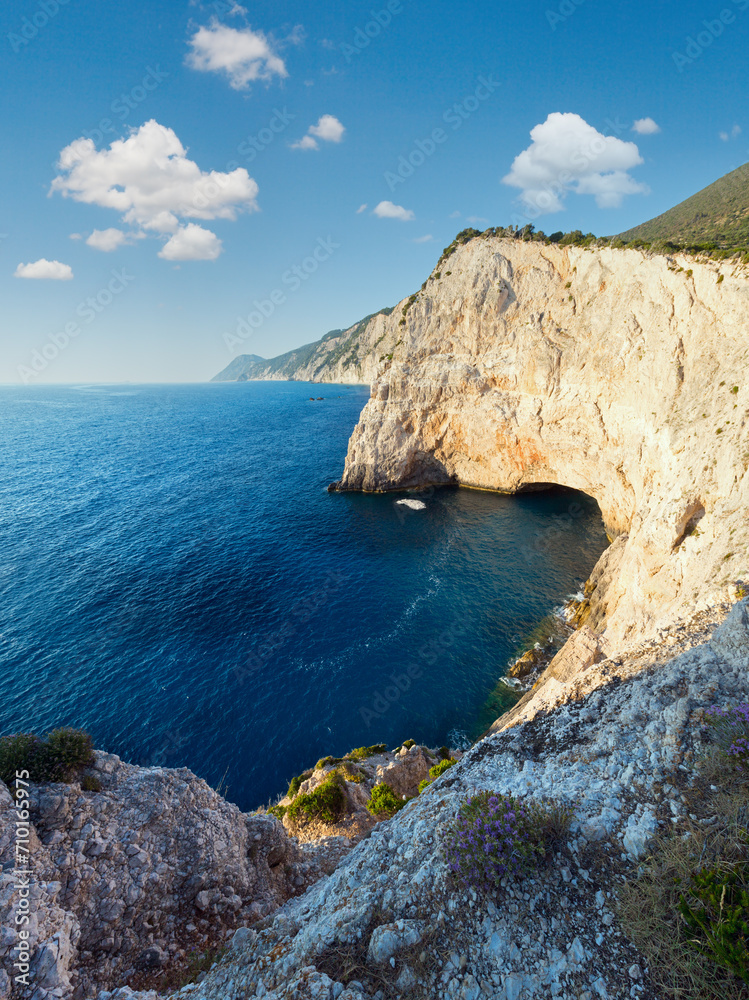 Summer coast landscape (Lefkada, Greece).