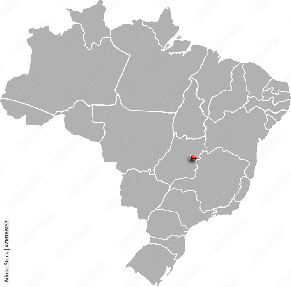 BRAZILIA DEPARTMENT MAP PROVINCE OF BRAZIL 3D ISOMETRIC MAP