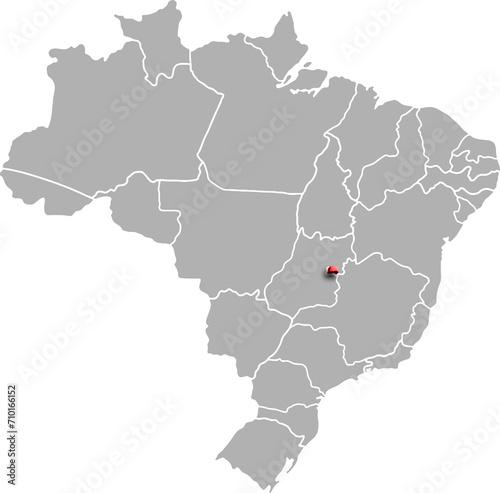 BRAZILIA DEPARTMENT MAP PROVINCE OF BRAZIL 3D ISOMETRIC MAP photo