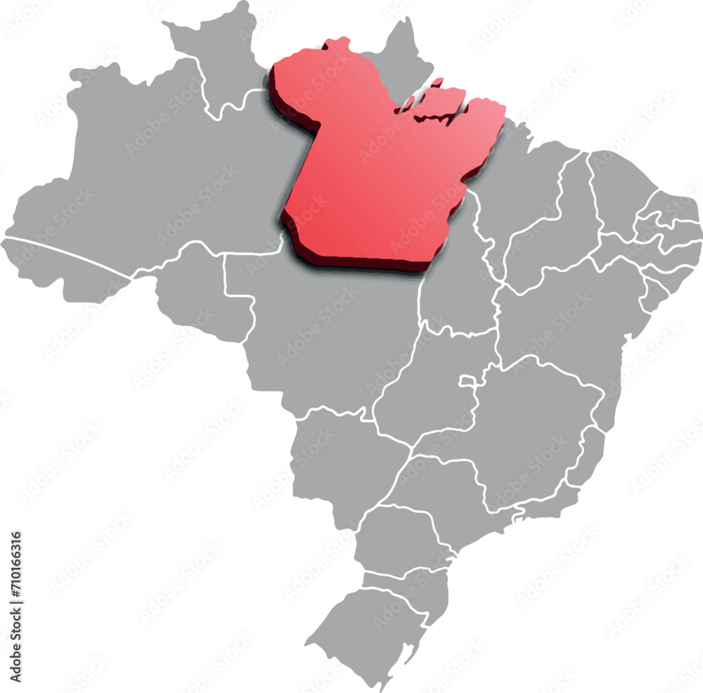 PARA DEPARTMENT MAP PROVINCE OF BRAZIL 3D ISOMETRIC MAP