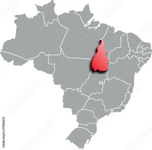 ACRE DEPARTMENT MAP PROVINCE OF BRAZIL 3D ISOMETRIC MAP
