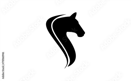 horse head silhouette Premium Vector