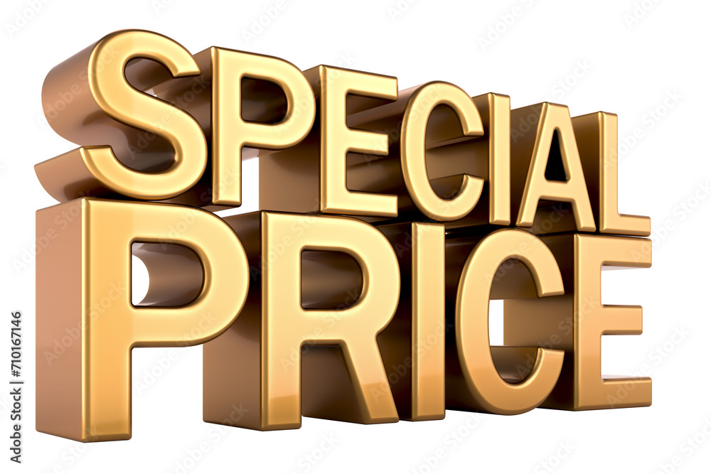 Special Price, gold inscription. 3D rendering isolated on transparent background Special Price, gold inscription. 3D rendering isolated on transparent background