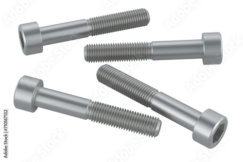 Socket Screws, 3D rendering isolated on transparent background