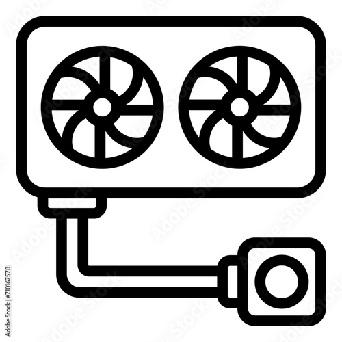 Water Cooling system of computer icon