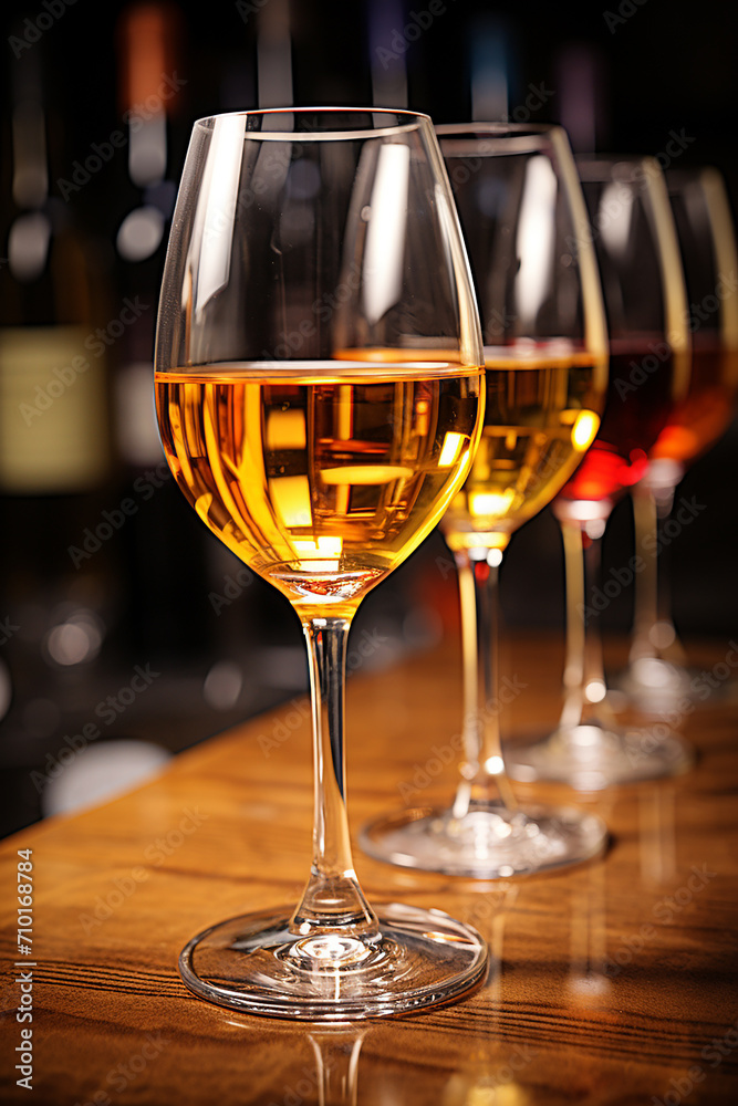 Luxury wineglass on table, elegant celebration in bar generated by AI