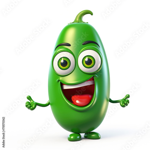 Cute Cartoon Jalapeño Chara...