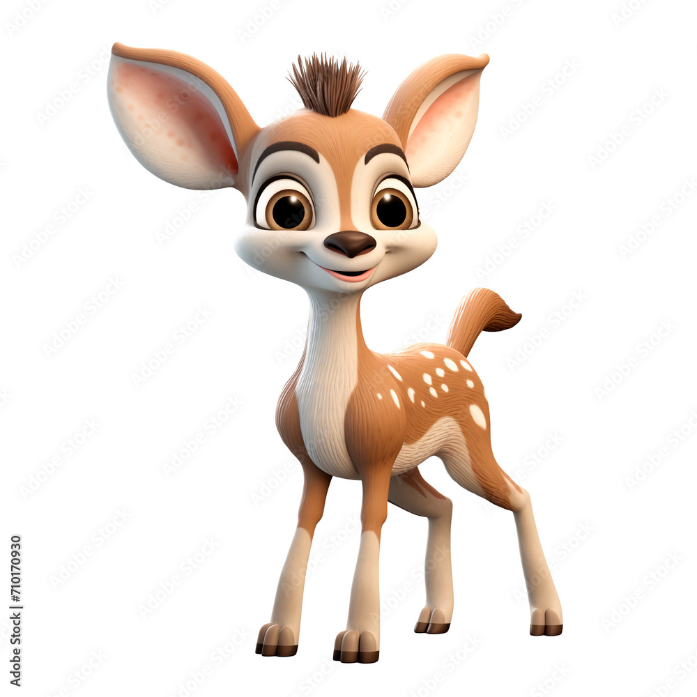 PNG 3D character deer isolated on transparent background