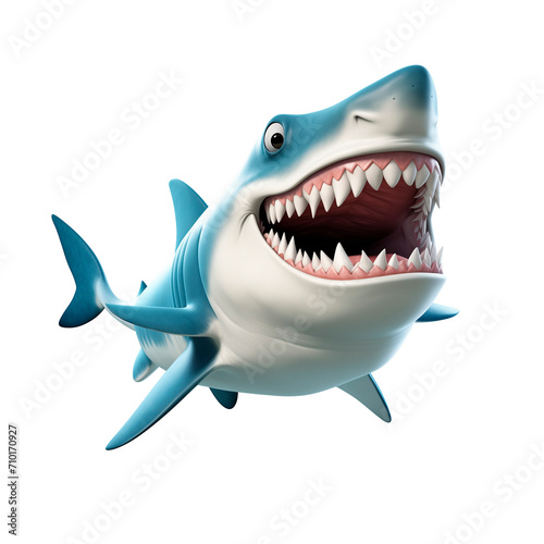 PNG 3D character shark isolated on transparent background