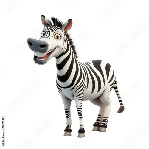 PNG 3D zebra character isolated on transparent background