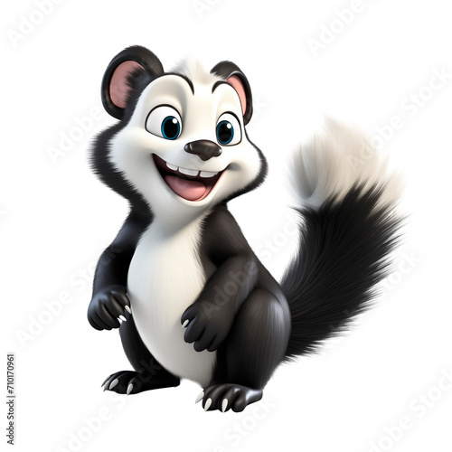 PNG 3D character skunk isolated on transparent background