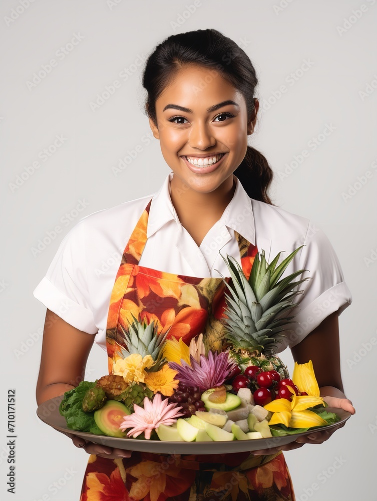 Female Chef Preparing Gourmet Dish, AI Generated Female Chef Preparing Gourmet Dish, AI Generated