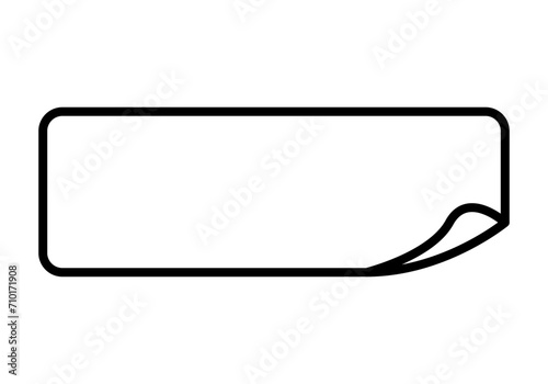 Icono negro de pegatina vacía en fondo blanco.
