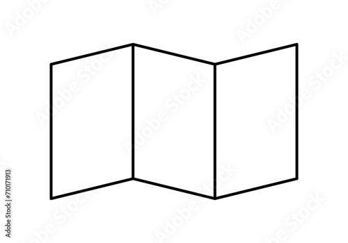 Icono negro de folleto o plano en fondo blanco.