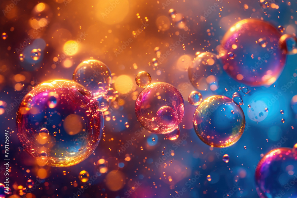 Colorful floating bubbles in the sun Colorful floating bubbles in the sun