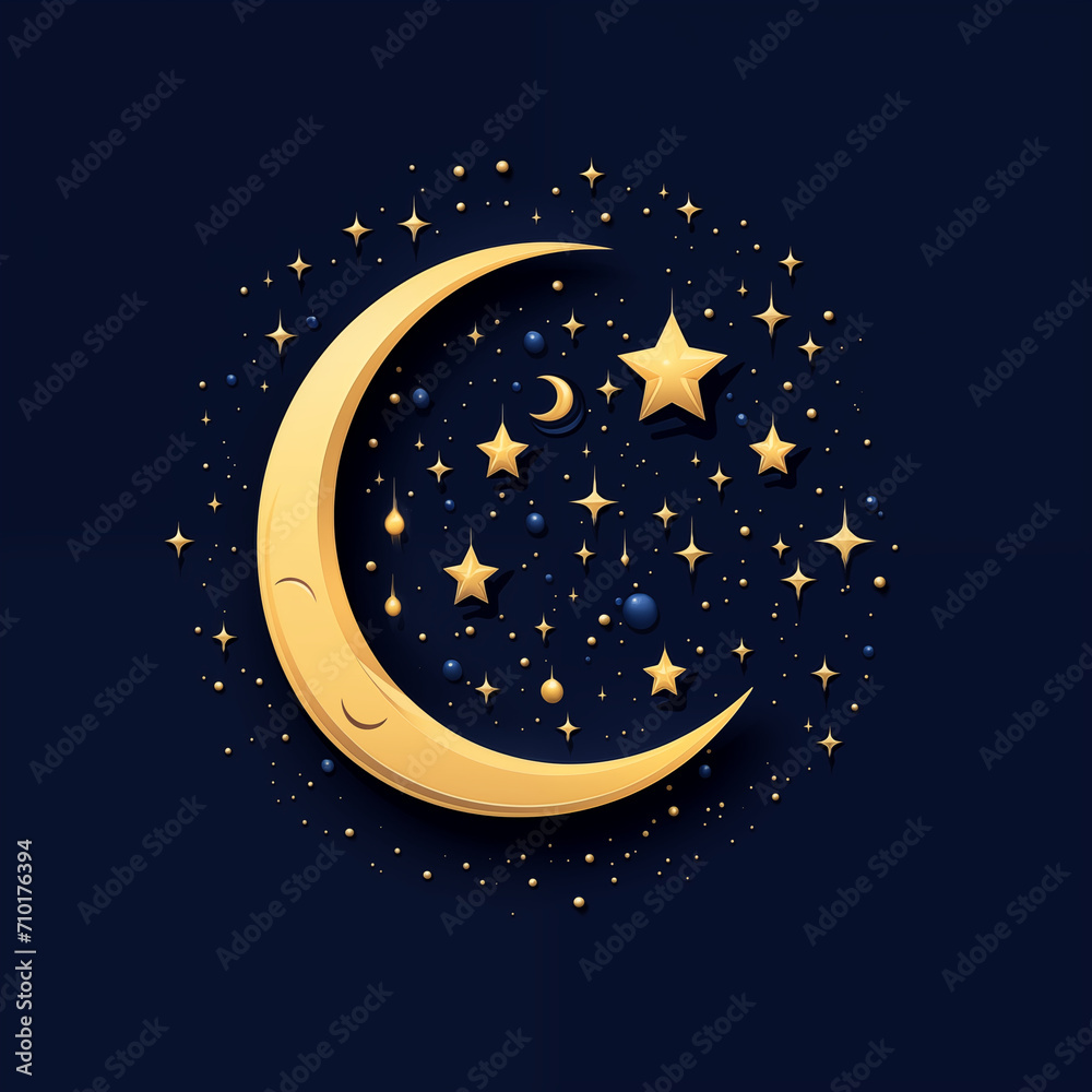 Naklejka premium moon and stars