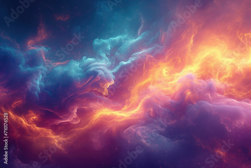 Colorful smoke of blue, pink, and orange