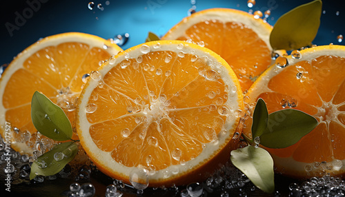 Freshness of citrus fruit  nature healthy eating generated by AI