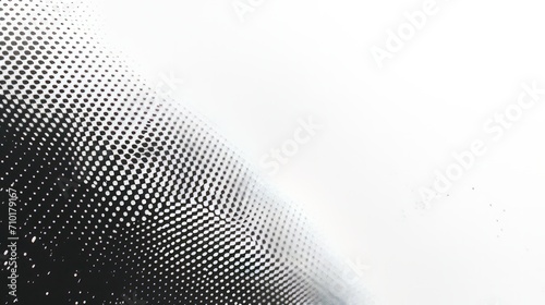 Halftone faded gradient texture. Grunge halftone grit background. White and black sand noise wallpaper. Retro pixilated vector backdrop photo
