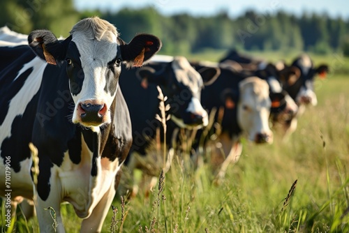 Distinctive Holstein Friesian cows in Estonia.