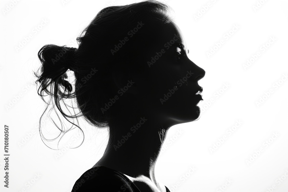 Isolated silhouette photo of a woman.